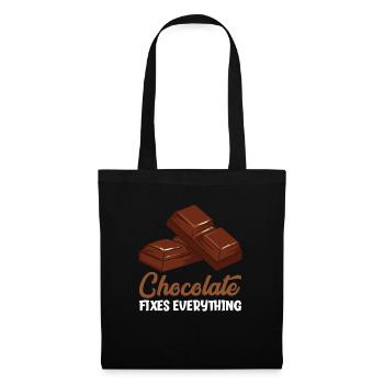 Le chocolat répare tout le chocolat drôle - Sac en tissu - noir - Devant