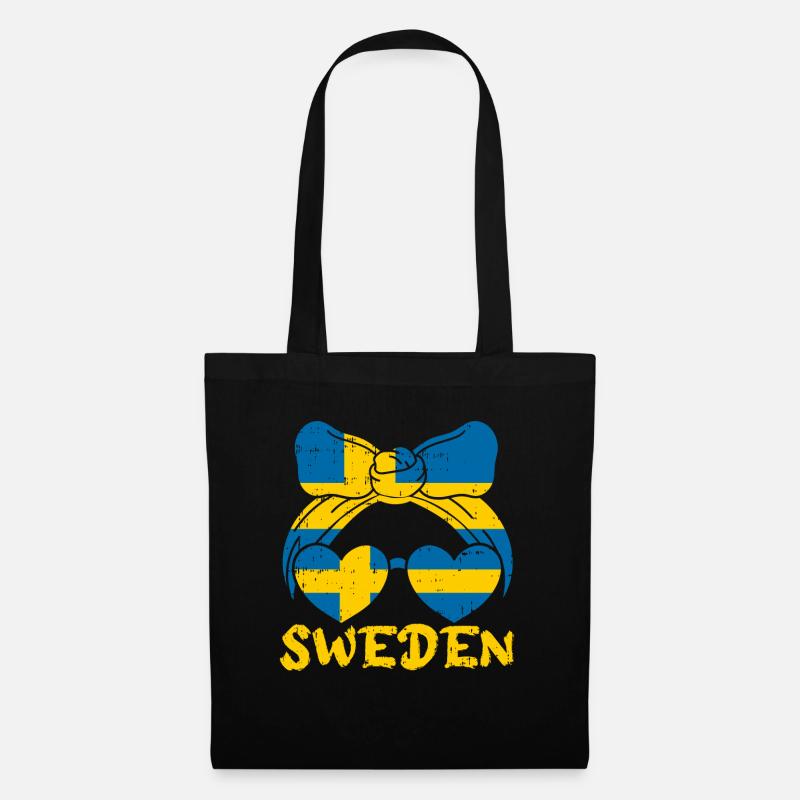 Schweden - Stoffbeutel - Schwarz