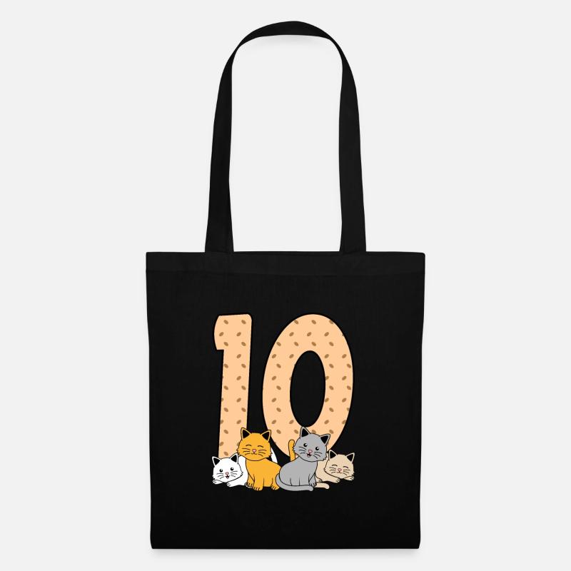 10. Geburtstag - Stoffbeutel - Schwarz