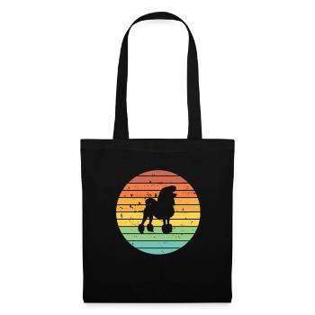 Poodle dog lover Retro vintage Gift idea - Stoffbeutel - Schwarz - Vorne