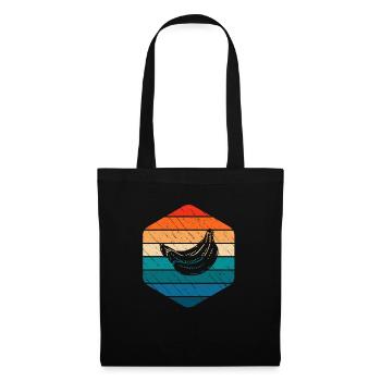 Banana Vegan Lover Retro Veggie Fruit Gift idea - Stoffbeutel - Schwarz - Vorne