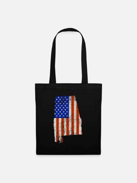 Alabama Usa flaggen geschenk - Stoffbeutel - Schwarz