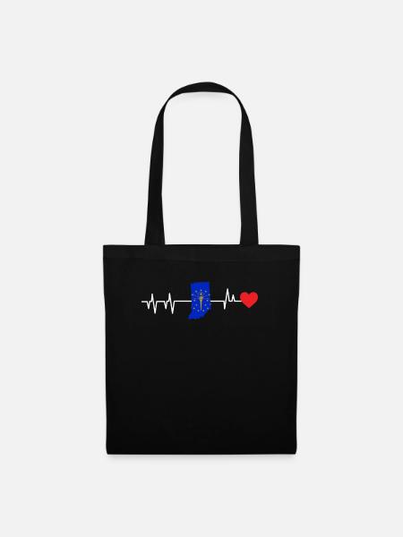 Indiana herzschlag geschenk - Stoffbeutel - Schwarz