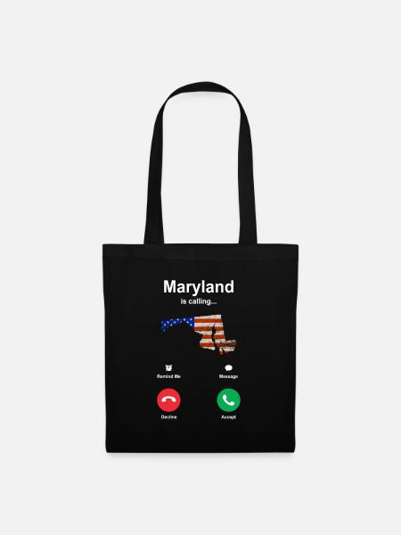 Besuch Maryland Geschenk - Stoffbeutel - Schwarz