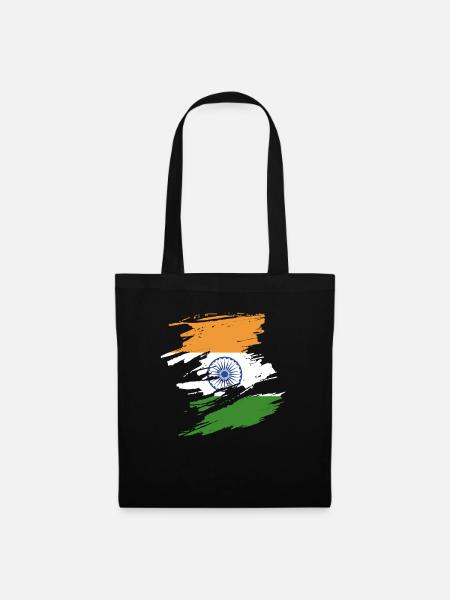 Unterstützen Sie Indien geschenk - Stoffbeutel - Schwarz