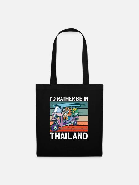 Dreirad Thailand Geschenk - Stoffbeutel - Schwarz