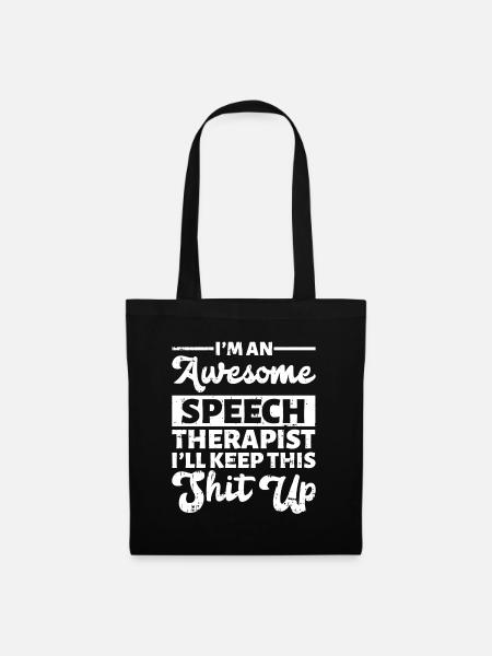 Sprachtherapeut Logopäde Geschenk - Stoffbeutel - Schwarz