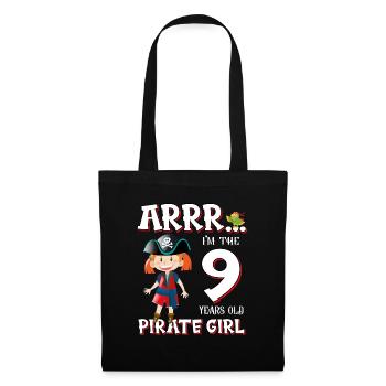 Pirate Boy 9 Jahre alter Pirat 9. Geburtstag - Stoffbeutel - Schwarz - Vorne