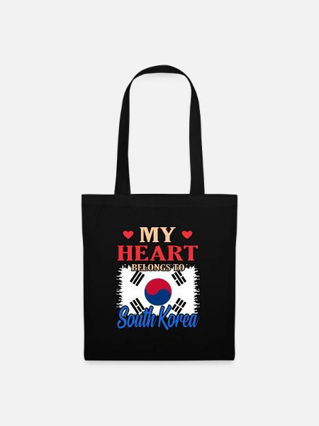 Süd Korea - Stoffbeutel - Schwarz