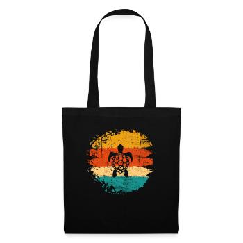 Turtle Retro Animal Sea Reptile Gift idea - Tote Bag - black - Front