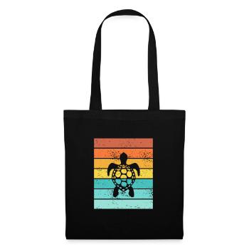 Turtle Retro Animal Sea Reptile Gift idea - Tote Bag - black - Front
