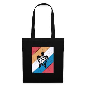 Turtle Retro Animal Sea Reptile Gift idea - Tote Bag - black - Front