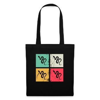 Snake Retro Reptile Python Idée cadeau - Sac en tissu - noir - Devant