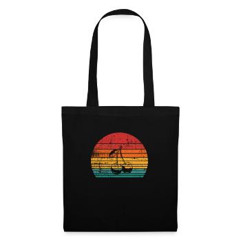 Idée de cadeau sain rétro pour les amoureux des fruits de cerise - Sac en tissu - noir - Devant