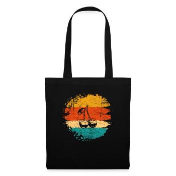 Idée de cadeau sain rétro pour les amoureux des fruits de cerise - Sac en tissu - noir - Devant