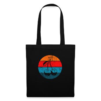 Cherry Fruit Lover Retro Healthy Idée cadeau - Sac en tissu - noir - Devant