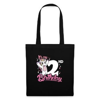 2nd Birthday Kids Unicorn Toodler Second - Stoffbeutel - Schwarz - Vorne