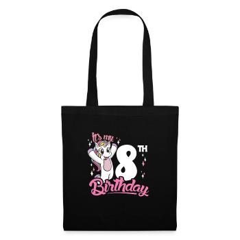 8e anniversaire Enfants Licorne Toodler Eight - Sac en tissu - noir - Devant