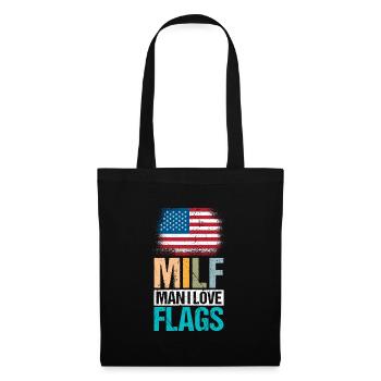USA Flags Idependence Day Man Retro - Stoffbeutel - Schwarz - Vorne