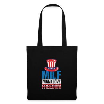 USA Hat Freedom Flag - Stoffbeutel - Schwarz - Vorne