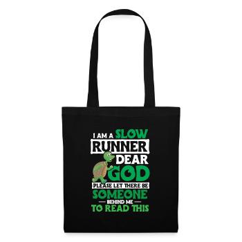 Turtle Saying Running Funny - Stoffbeutel - Schwarz - Vorne