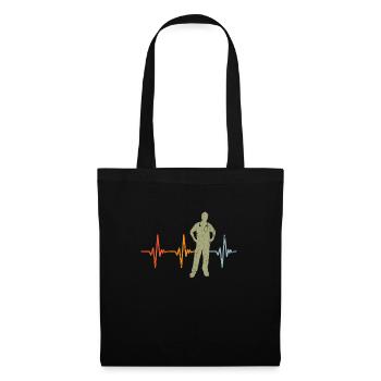 Doctor Heartbeat Medicine Anatomy Heart - Stoffbeutel - Schwarz - Vorne