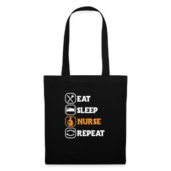 Manger Sleep Nurse Répéter Nursing Medical Gift idea - Sac en tissu - noir - Devant