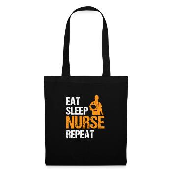 Eat Sleep Nurse Repeat Nursing Medicine Gift idea - Tote Bag - black - Front