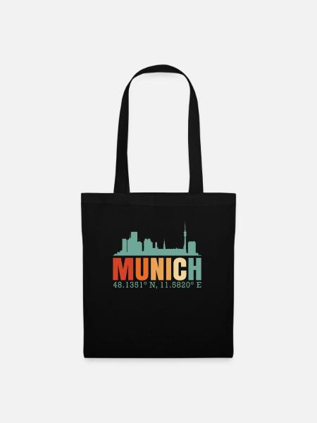 Munich Skyline - Stoffbeutel - Schwarz