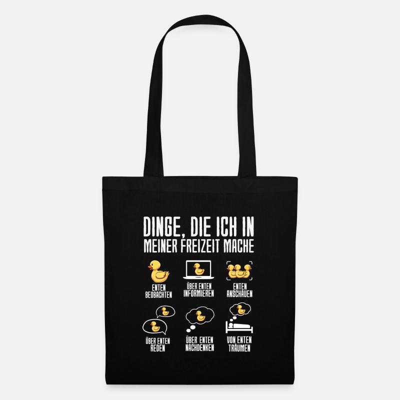 Dinge Die Ich In Meiner Freizeit Mache Enten - Stoffbeutel - Schwarz
