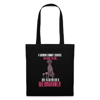 Weimaraner - Sac en tissu - noir - Devant