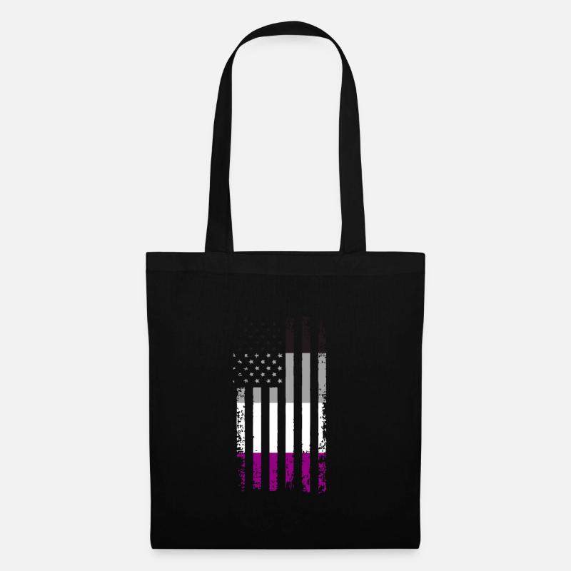 Asexual Flagge Pride Geschenk - Stoffbeutel - Schwarz