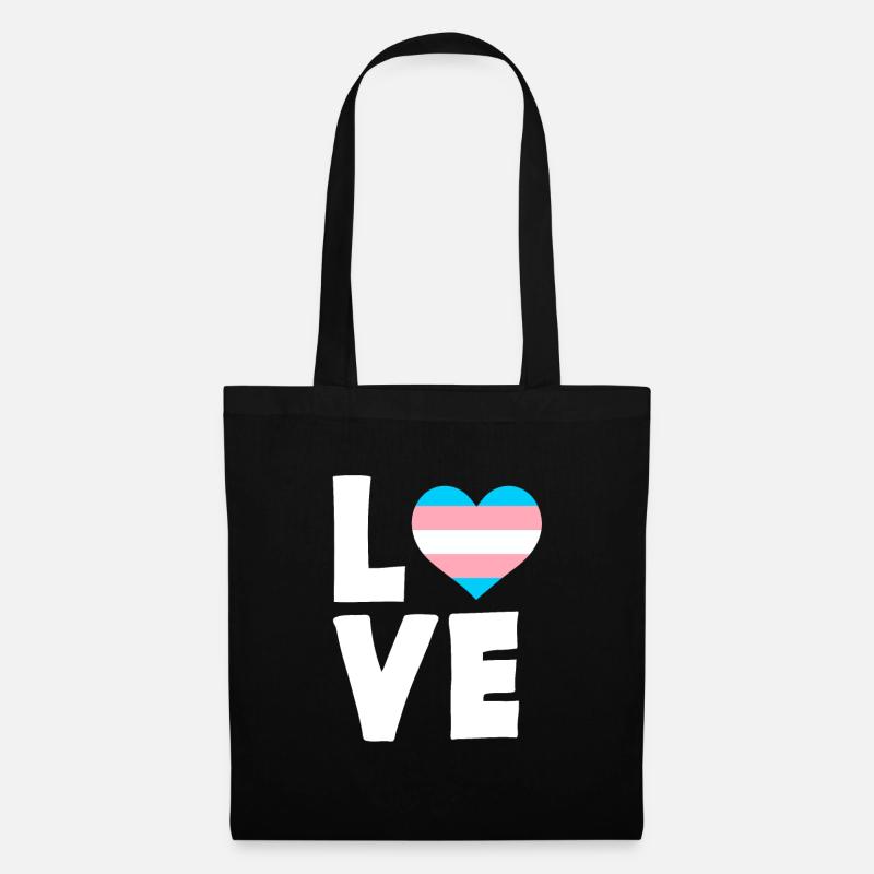 Trans Transgender Pride Flagge - Stoffbeutel - Schwarz