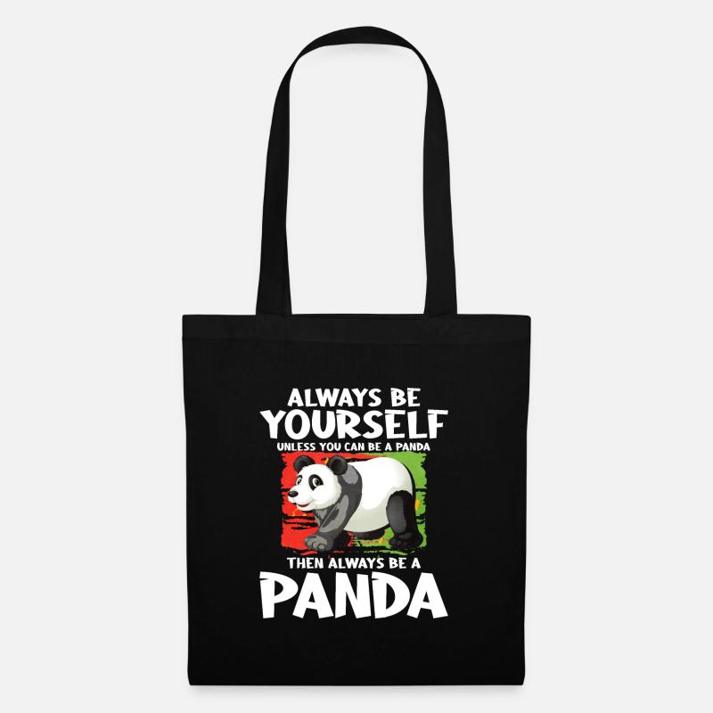 Panda - Stoffbeutel - Schwarz