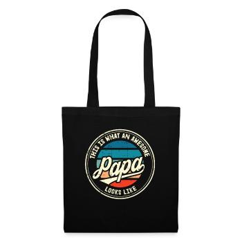 Meilleur papa fête des pères papa papa papa papa cadeau rétro - Sac en tissu - noir - Devant