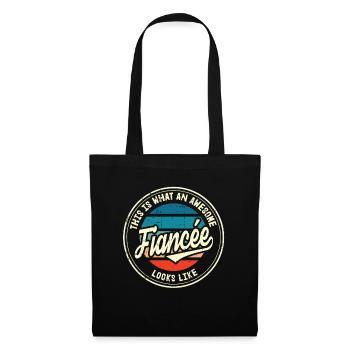 Fiancée Meilleure demande en mariage Cadeau rétro - Sac en tissu - noir - Devant