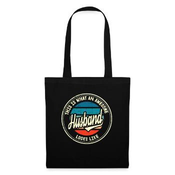 Meilleur mari du monde Cadeau rétro - Sac en tissu - noir - Devant
