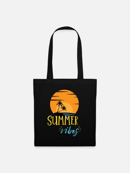 Sommerliche Vibes - Stoffbeutel - Schwarz