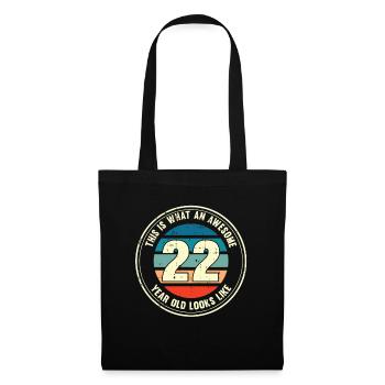 22e anniversaire pour que vous voyiez avec 22 cadeaux rétro - Sac en tissu - noir - Devant