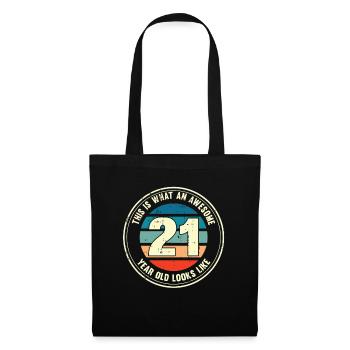 21ème anniversaire pour que vous voyiez avec 21 cadeaux rétro - Sac en tissu - noir - Devant
