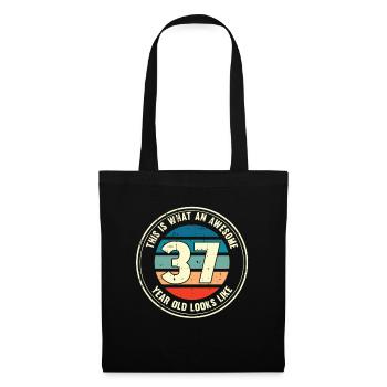 37e anniversaire pour que vous voyiez avec 37 cadeaux rétro - Sac en tissu - noir - Devant