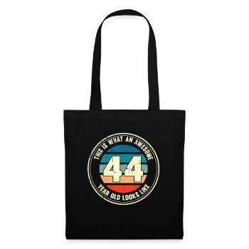 44e anniversaire pour que vous voyiez avec 44 cadeaux rétro - Sac en tissu - noir - Devant