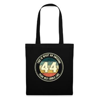 44. Geburtstag so sieht man mit 44 Retro Geschenk - Stoffbeutel - Schwarz - Vorne