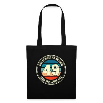49. Geburtstag so sieht man mit 49 Retro Geschenk - Stoffbeutel - Schwarz - Vorne