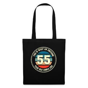 55e anniversaire Comment regarder 55 cadeau rétro - Sac en tissu - noir - Devant