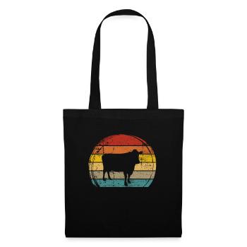 Kuh Retro Muh Landwirt Milch Bauernhof Geschenk - Stoffbeutel - Schwarz - Vorne