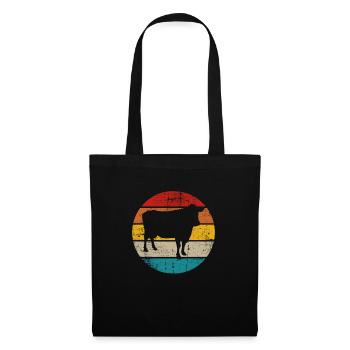 Kuh Retro Muh Landwirt Milch Bauernhof Geschenk - Stoffbeutel - Schwarz - Vorne