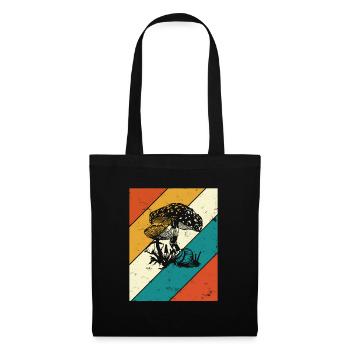 Mushroom Retro Mushrooms Porcini Mushroom Toadstool Gift - Tote Bag - black - Front