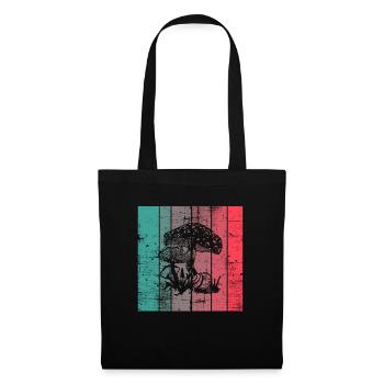 Mushroom Retro Mushrooms Porcini Mushroom Toadstool Gift - Tote Bag - black - Front