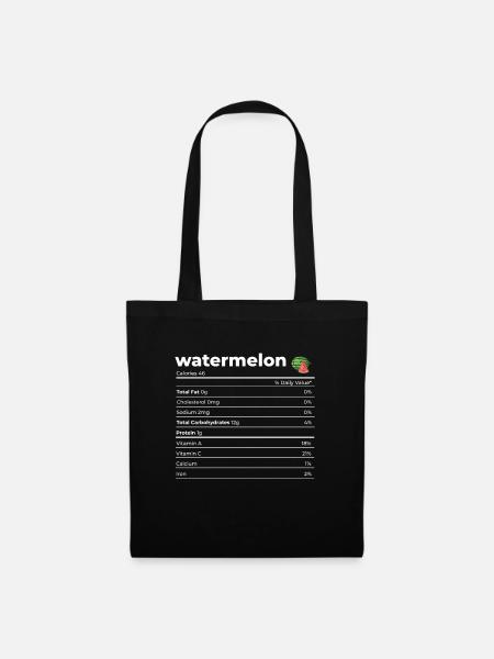 Nährwertangaben Wassermelone - Stoffbeutel - Schwarz
